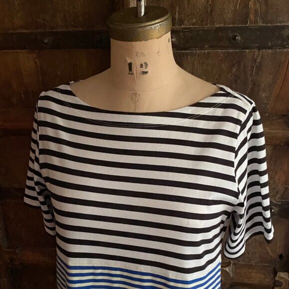 Marni x Uniqlo  Striped Midi Tee T shirt cotton Border Dress - Picture 4 of 16